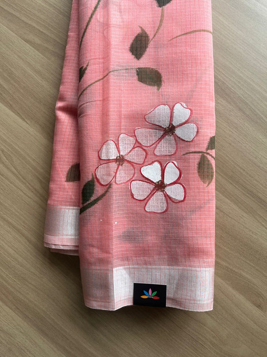 Handbrush Printed Blended Kota Saree-22714