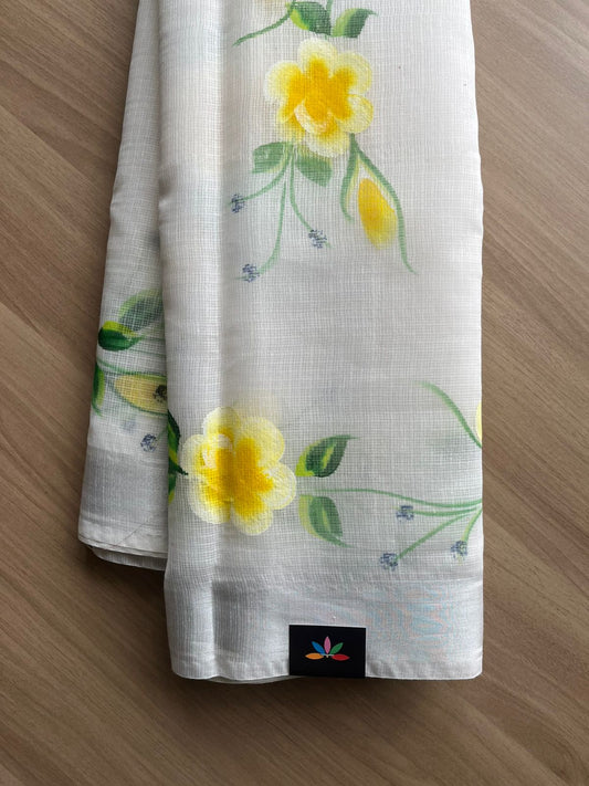 Handbrush Printed Blended Kota Saree-22716