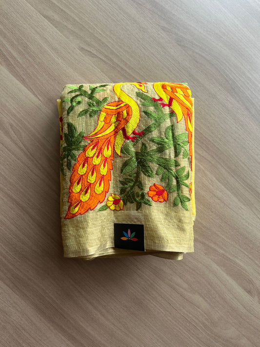 Exclusive Bird Border Embroidery Kota Saree-22730