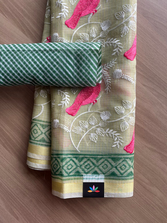 All over bird embroidered kota saree-22739