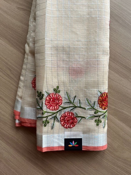 Embroidered Checks Kota Saree-22750