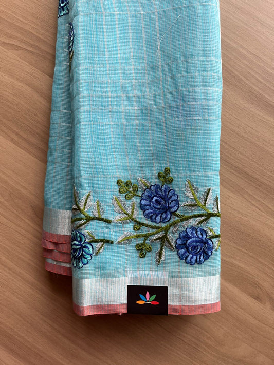 Embroidered Checks Kota Saree-22752