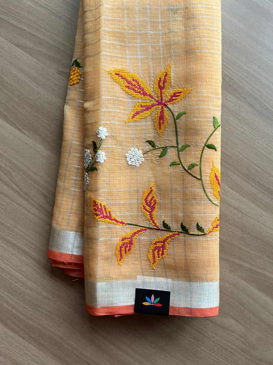 Embroidered Checks Kota Saree-22753