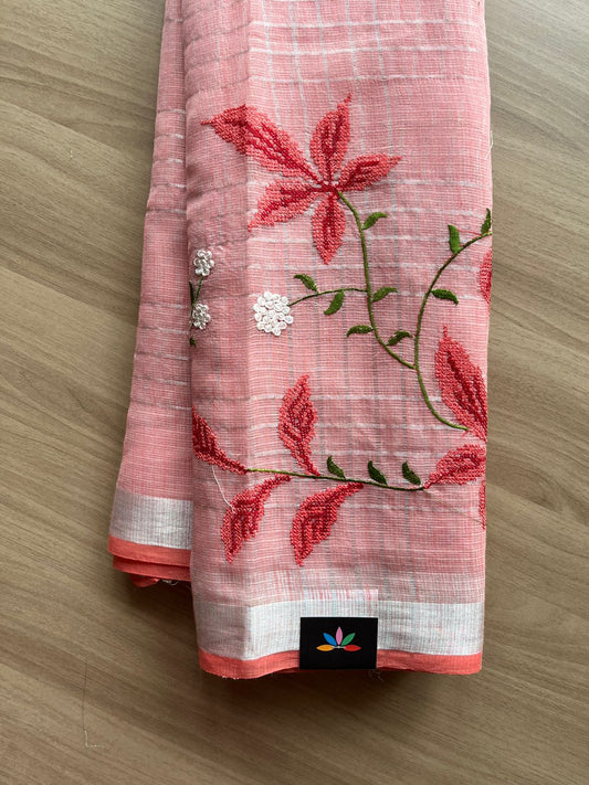 Embroidered Checks Kota Saree-22754