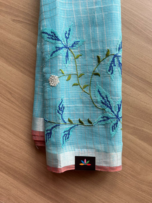 Embroidered Checks Kota Saree-22755