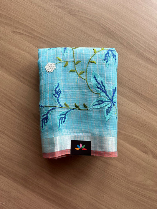 Embroidered Checks Kota Saree-22755