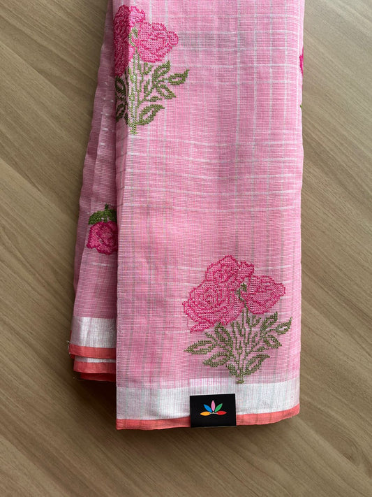Embroidered Checks Kota Saree-22756