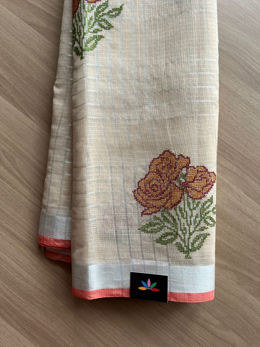 Embroidered Checks Kota Saree-22758