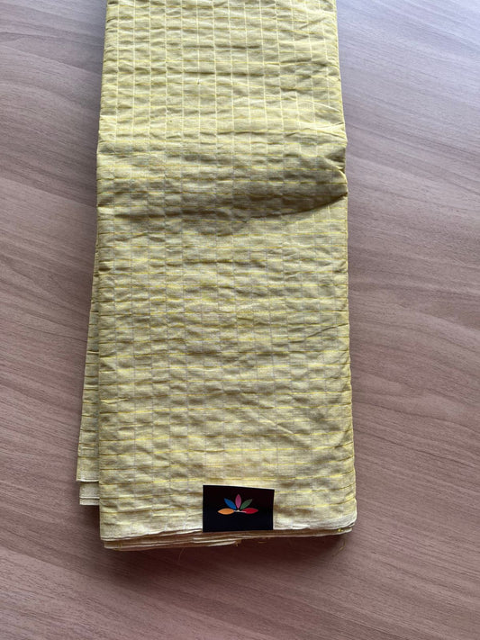 Simple Zari Checks Cotton Starched Saree (Without blouse) - 22995 - 22996