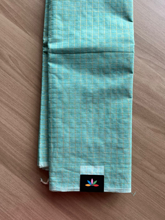 Simple Zari Checks Cotton Starched Saree (Without blouse) - 22999