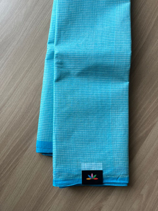 Simple Checked Handloom Cotton Starched Saree (Without blouse) -23035-23037