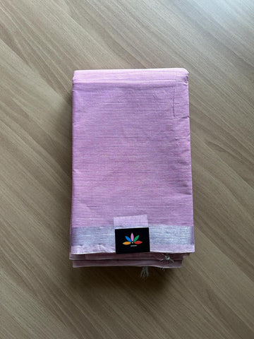 Simple Striped Handloom Cotton Starched Saree (Without blouse) -23052