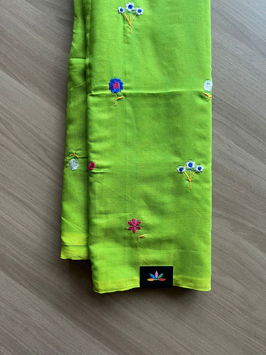 Floral embroidered cotton saree-23234-23236