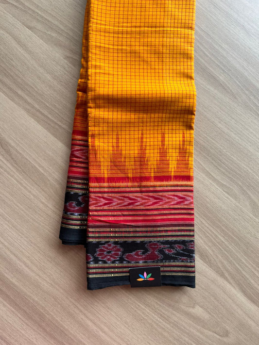 Handloom Sachipar Ikkat Cotton Saree- 23252