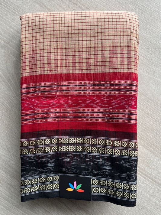 Handloom Sachipar Ikkat Cotton Saree- 23253-23254
