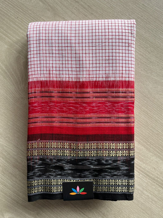 Handloom Sachipar Ikkat Cotton Saree- 23255- 23256