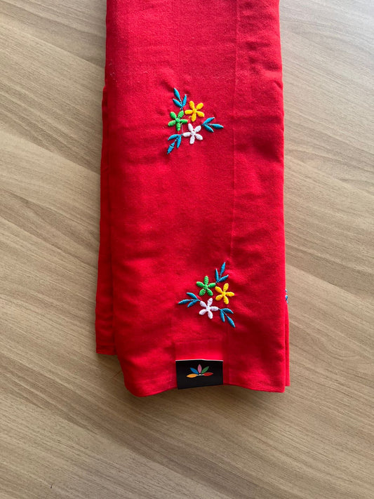 Floral embroidered cotton saree-23286-23287