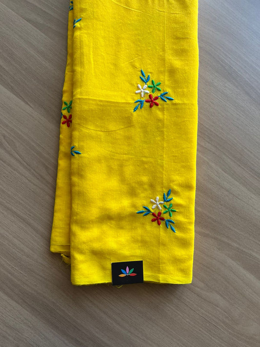 Floral embroidered cotton saree-23289-23290