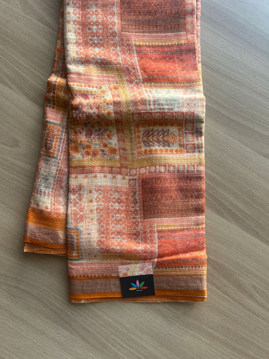 Floral Digital Printed Kota Doria Saree-23319