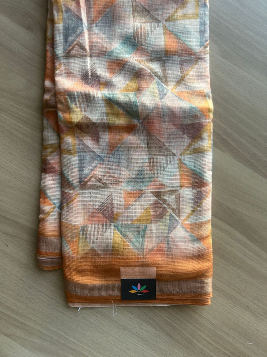 Floral Digital Printed Kota Doria Saree-23321