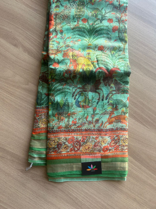 Floral Digital Printed Kota Doria Saree-23322