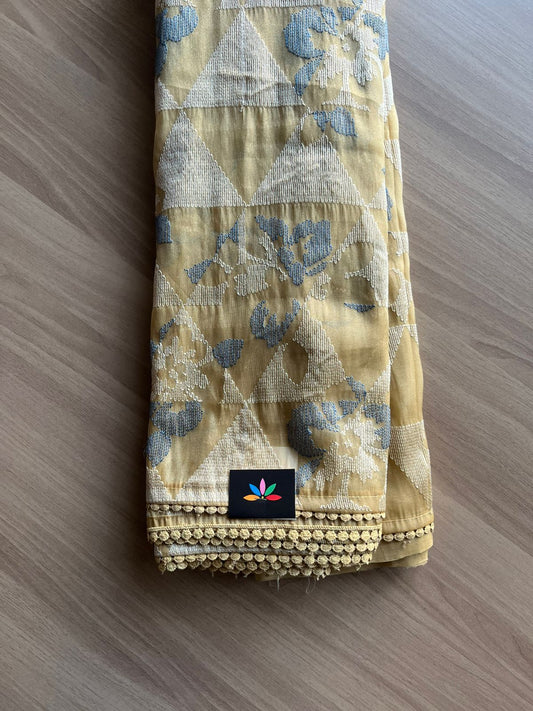 Embroidered Semi Tissue Silk Saree -23325