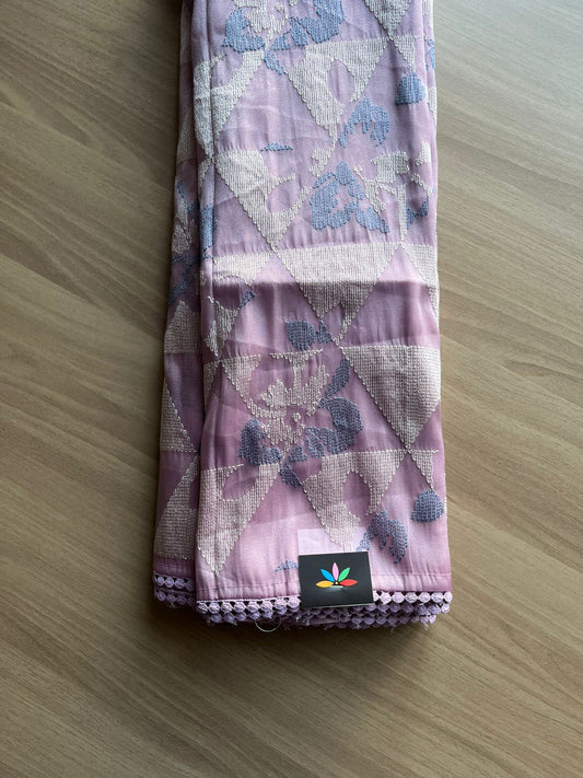 Embroidered Semi Tissue Silk Saree -23326