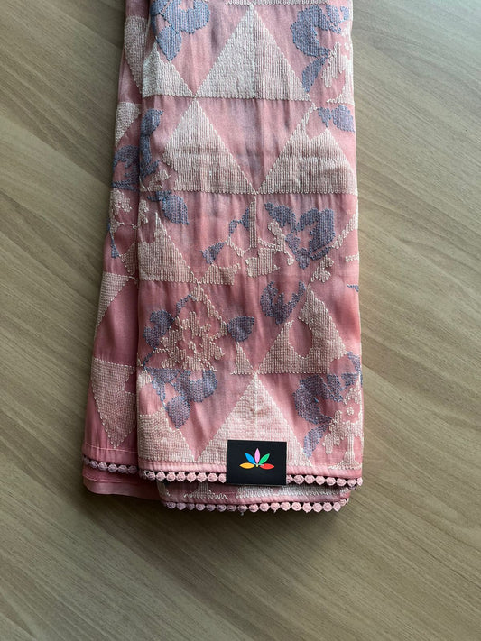 Embroidered Semi Tissue Silk Saree -23327