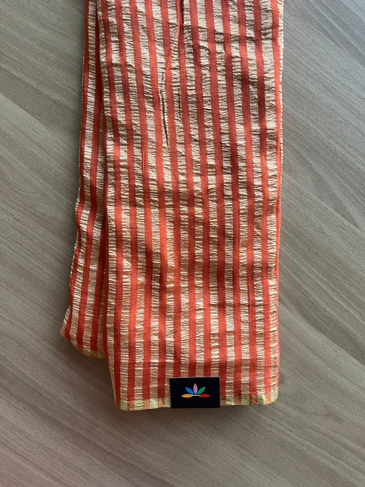 Stripped Pure Munga Silk Saree - 23364