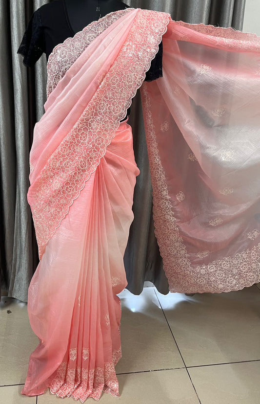 Gradient Designer Semi Organza Saree -23377