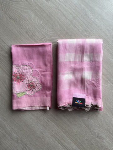 Digital Print Checks Mangalagiri Silk Cotton with Cut work Blouse -23480