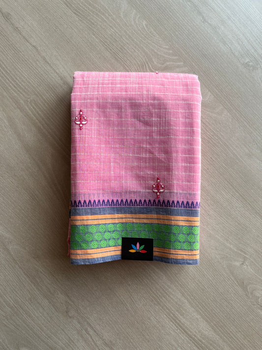 Embroidered Pure Cotton Sarees-23493