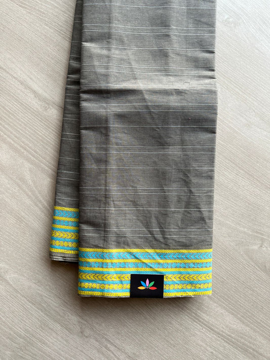 Woven Border Embroidered Pure Cotton Saree-23496
