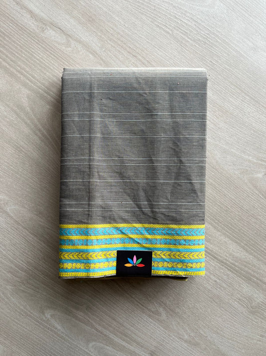 Woven Border Embroidered Pure Cotton Saree-23496