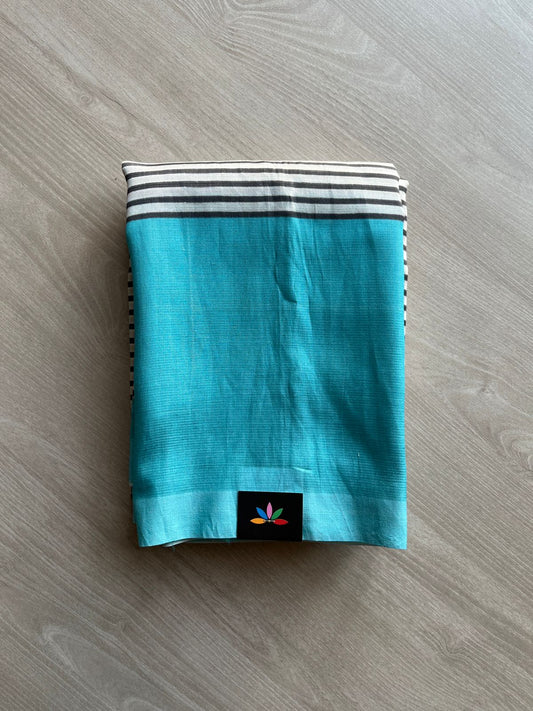 Contrast Border Striped Mangalagiri Silk Cotton Saree-23505