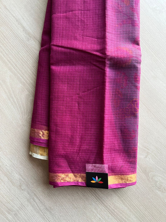 Kalamkari Pallu and Blouse Kota Cotton Saree - 23509