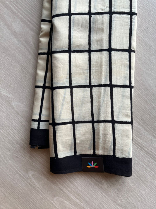 Handblock Printed Mul Cotton Saree -23559-23560