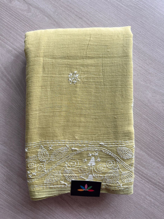 Kantha Hand Stitched Mul Cotton Saree -23582