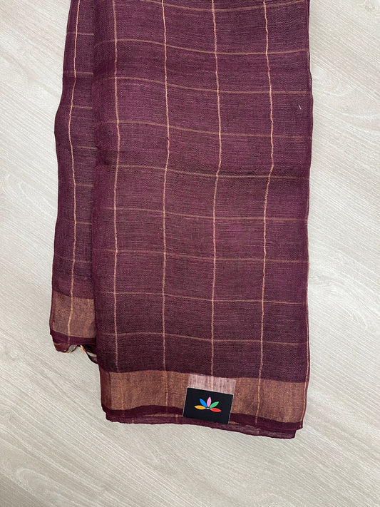 Handloom Tissue Linen Saree -23697