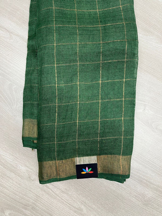 Handloom Tissue Linen Saree -23698