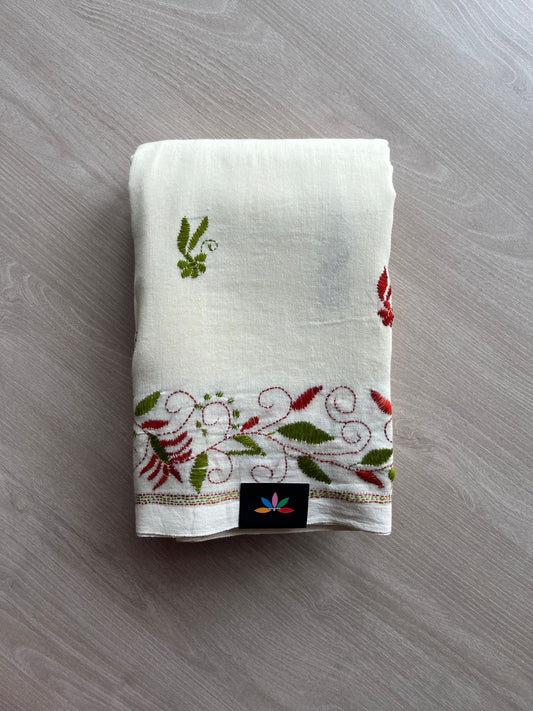 Kantha Stitch Cotton Saree -23709