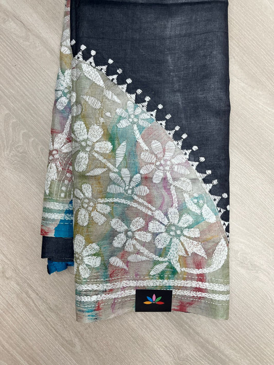 Artisan Handcrafted Tussar Silk Saree with Traditional Motifs -23730