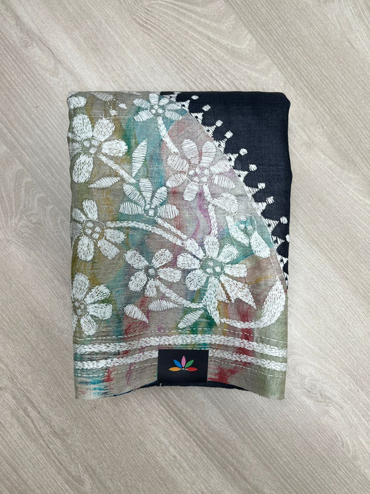 Artisan Handcrafted Tussar Silk Saree with Traditional Motifs -23730