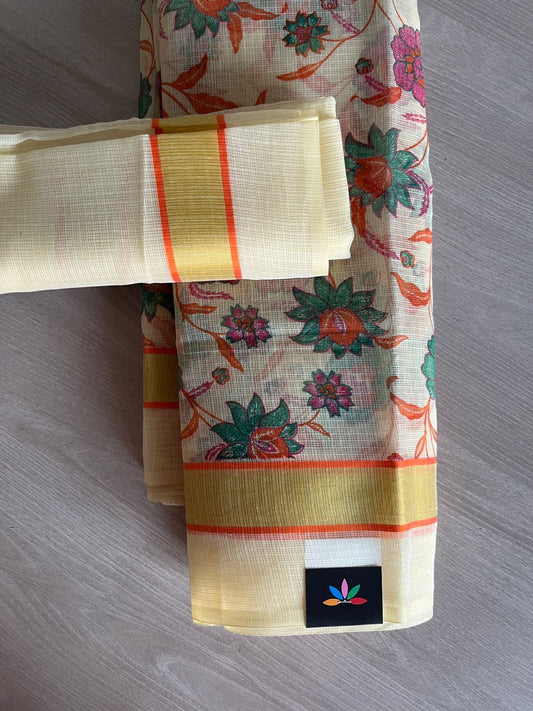 Floral Print Kota Saree-23750