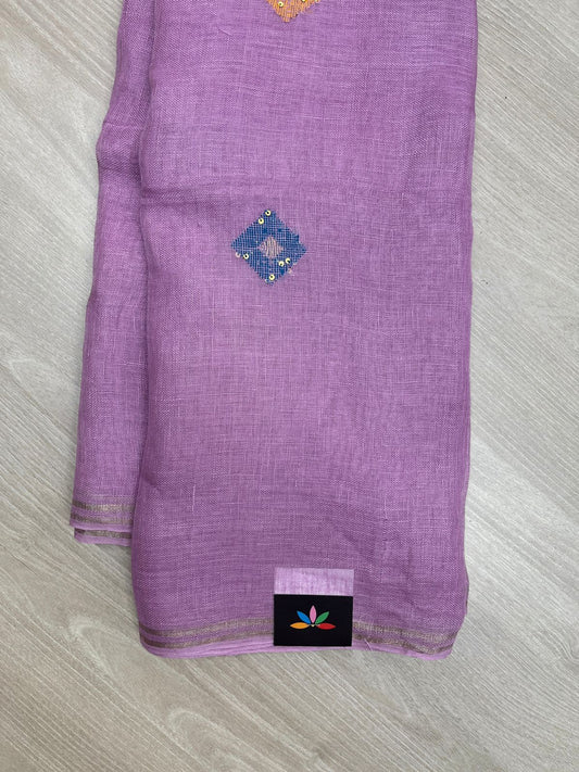 Handloom Premium Linen Jamdani Saree-23847