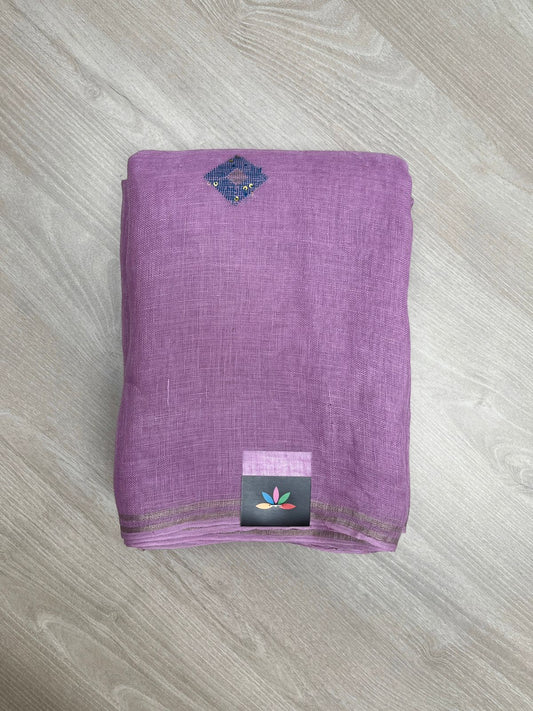 Handloom Premium Linen Jamdani Saree-23847