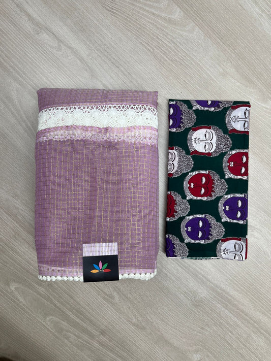 Zari Checks Kota Saree with Crochet Border -23860