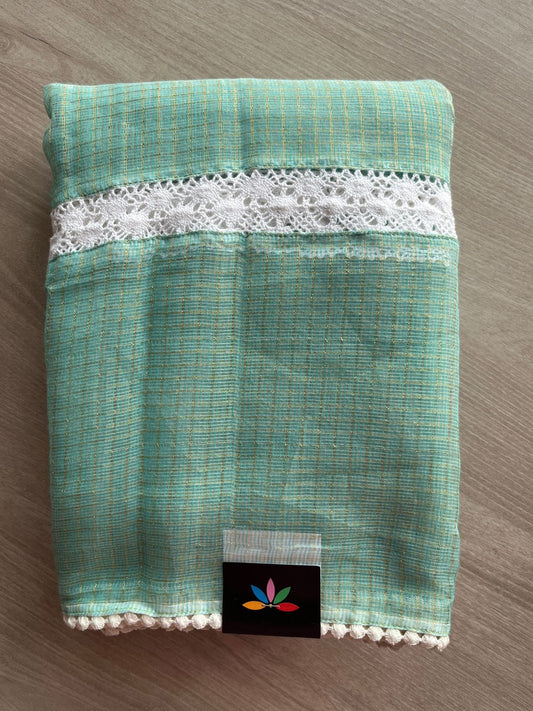 Zari Checks Kota Saree with Crochet Border -23863