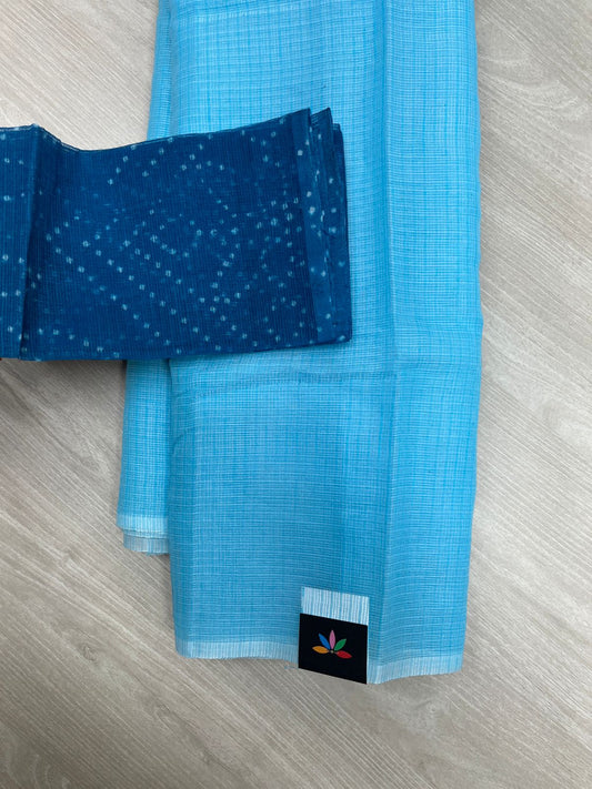 Plain Kota Saree with Contrast Blouse -23865