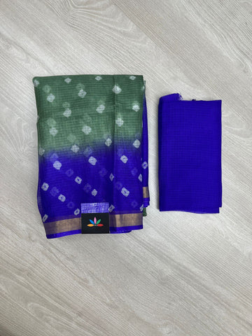 Printed Contrast Border Kota Silk Saree -23871